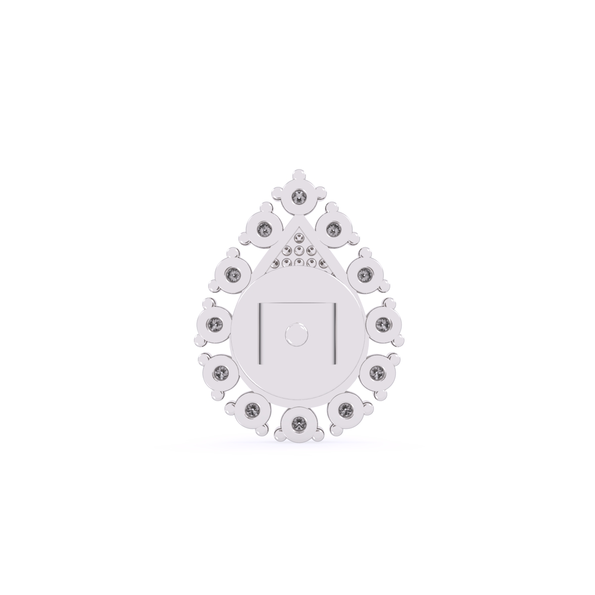 Delicate Pear Cluster Diamond Halo Stud Earrings